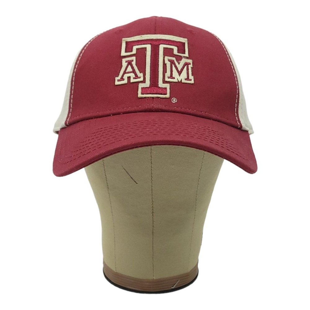 The Game Texas A&M Aggies Strapback Cap Trucker Baseball Hat Maroon White - Picture 5 of 12